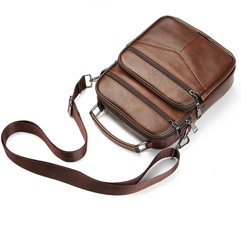 Hot Fashion Men Messenger Bags Genuine Leather Handbags for Man Luxury Brand Male Crossbody Bag for Mini Pad Boy Shoulder Bag