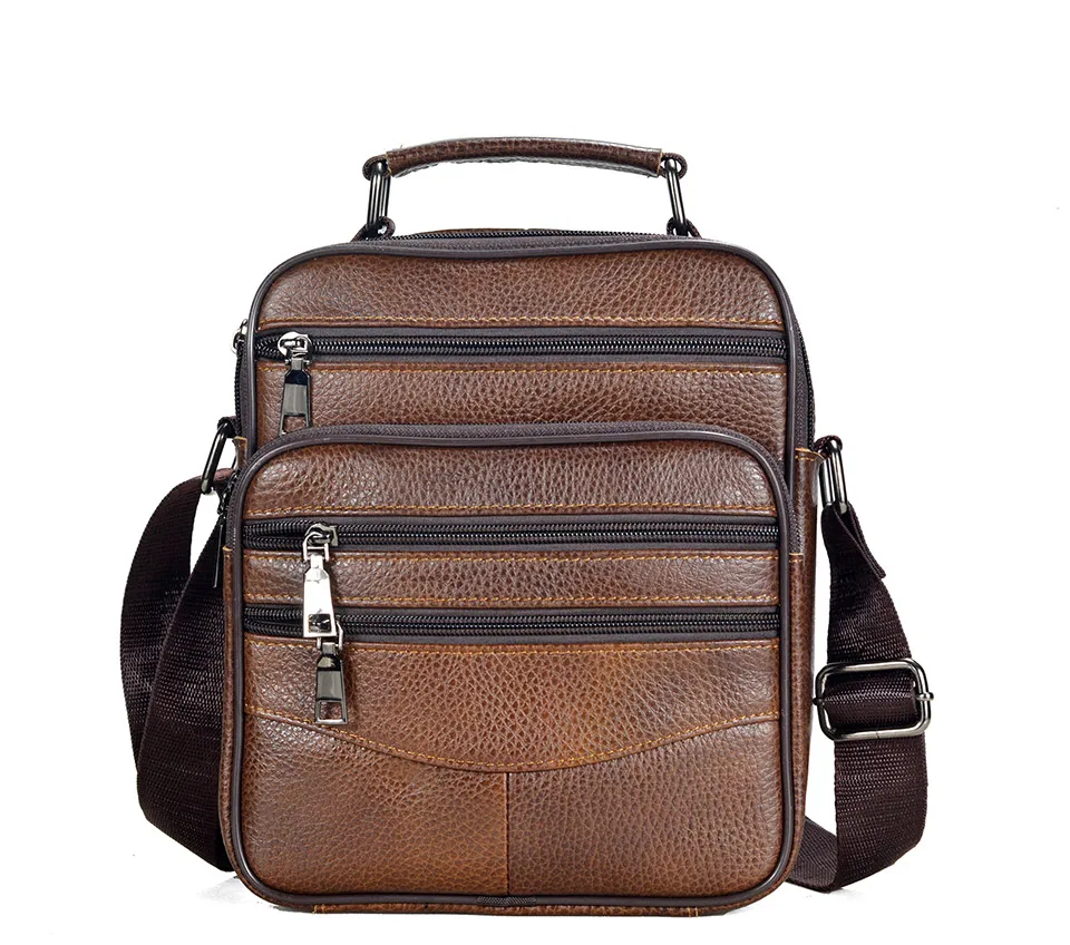 Hot Fashion Men Messenger Bags Genuine Leather Handbags for Man Luxury Brand Male Crossbody Bag for Mini Pad Boy Shoulder Bag
