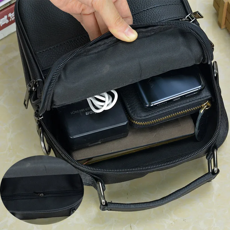 Hot Fashion Men Messenger Bags Genuine Leather Handbags for Man Luxury Brand Male Crossbody Bag for Mini Pad Boy Shoulder Bag