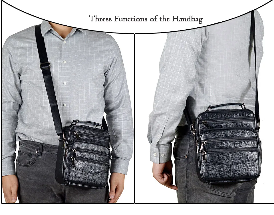 Hot Fashion Men Messenger Bags Genuine Leather Handbags for Man Luxury Brand Male Crossbody Bag for Mini Pad Boy Shoulder Bag