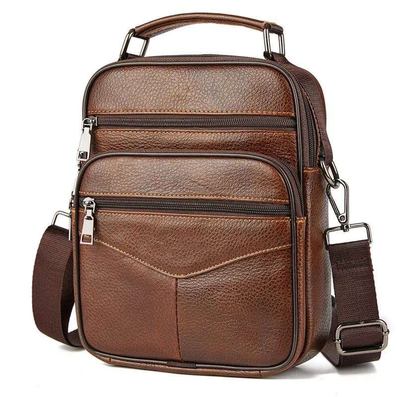 Hot Fashion Men Messenger Bags Genuine Leather Handbags for Man Luxury Brand Male Crossbody Bag for Mini Pad Boy Shoulder Bag