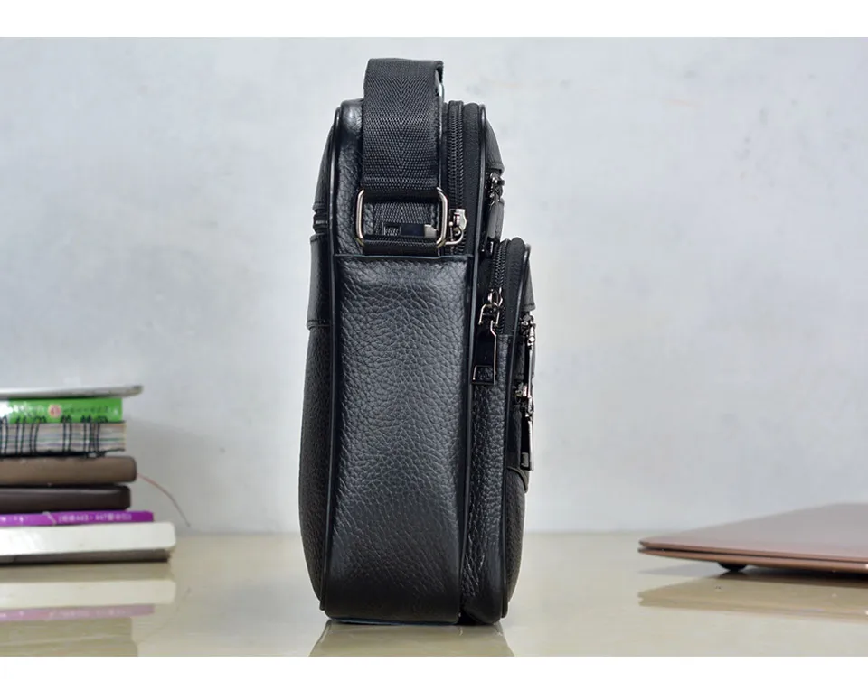 Hot Fashion Men Messenger Bags Genuine Leather Handbags for Man Luxury Brand Male Crossbody Bag for Mini Pad Boy Shoulder Bag