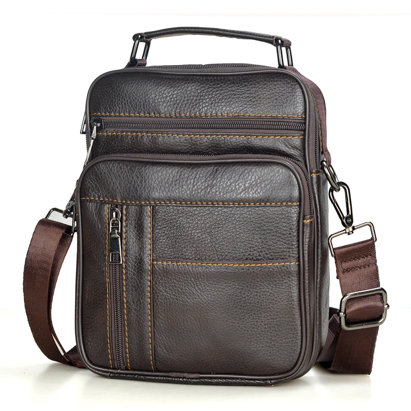 Hot Fashion Men Messenger Bags Genuine Leather Handbags for Man Luxury Brand Male Crossbody Bag for Mini Pad Boy Shoulder Bag