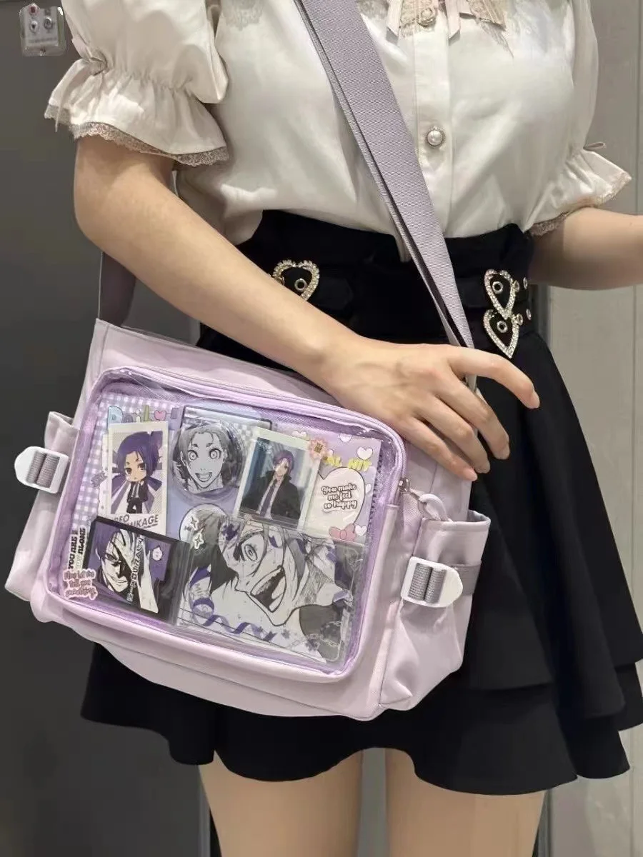 New Japan Style Transparent Postcard Display Shoulder Women Badge DIY Decoration Crossbody Bag Anime Expo Class Tote Itabag