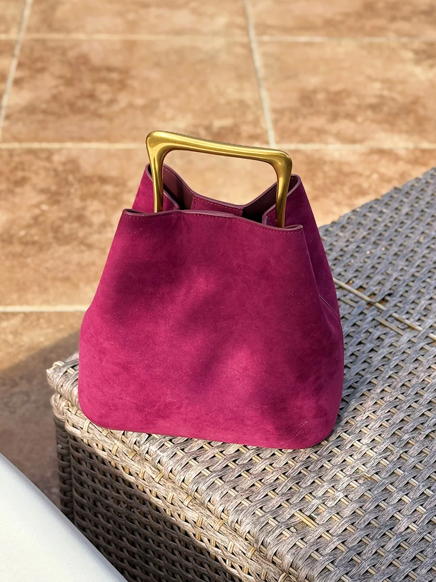 Luxury Women Handbags Velvet Elegant Wedding Party Dress Shoulder Clutch Bag Fashionable Metal Handle Purse Spring Summer New