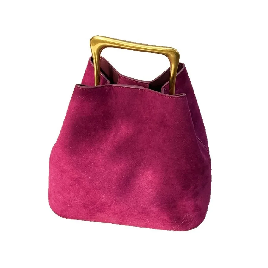 Luxury Women Handbags Velvet Elegant Wedding Party Dress Shoulder Clutch Bag Fashionable Metal Handle Purse Spring Summer New