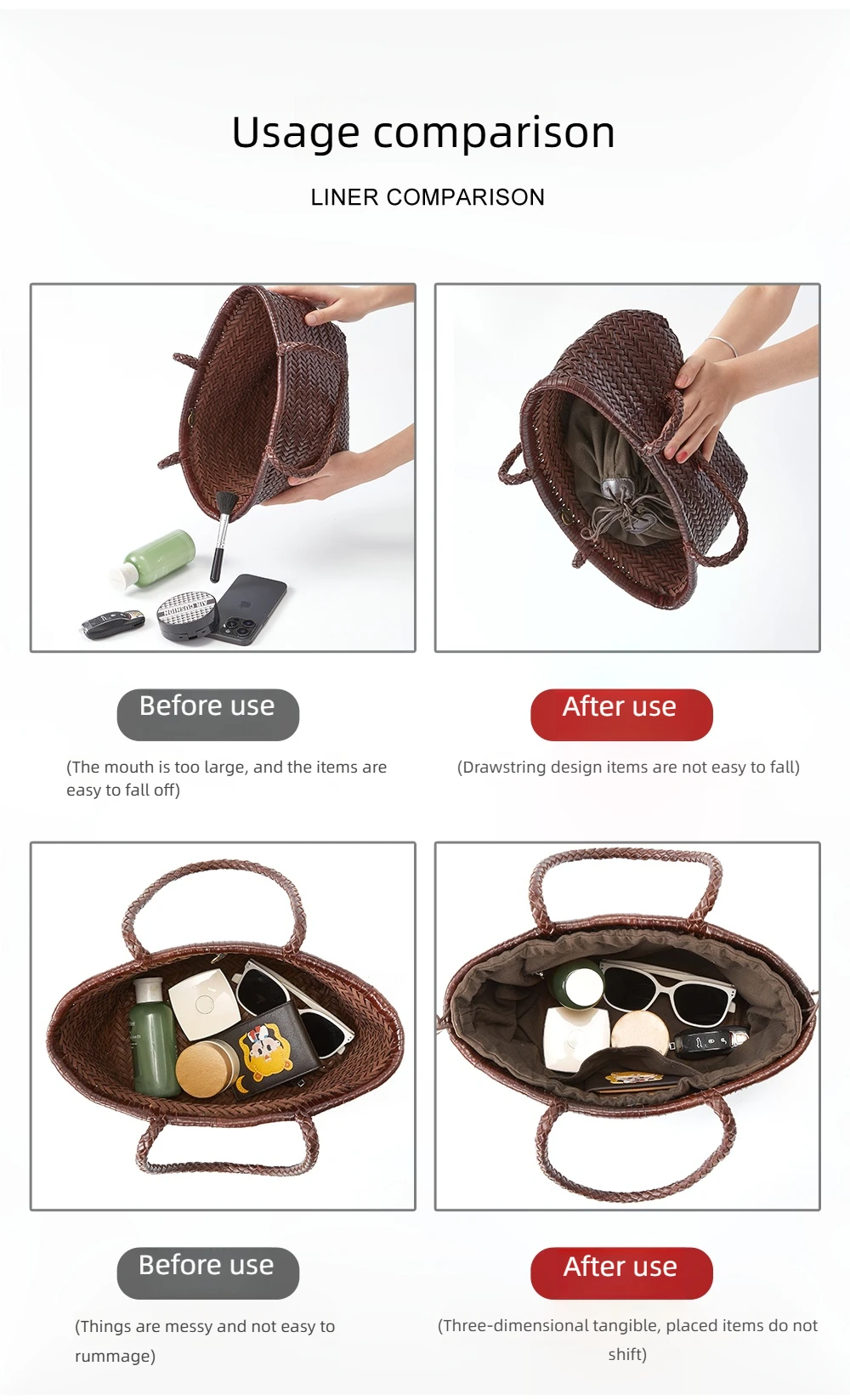 Bag organizer insert For dragon diffusion 8892 durable fashion bag support storage inner modification bag accessories