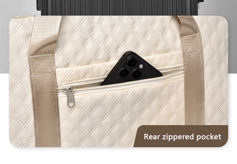 Lightweight Rhombic Lattice Travel Dufile Bag , Large Capacity Sports Fitness Storage Bag, Portable Weekender Overnight Bag