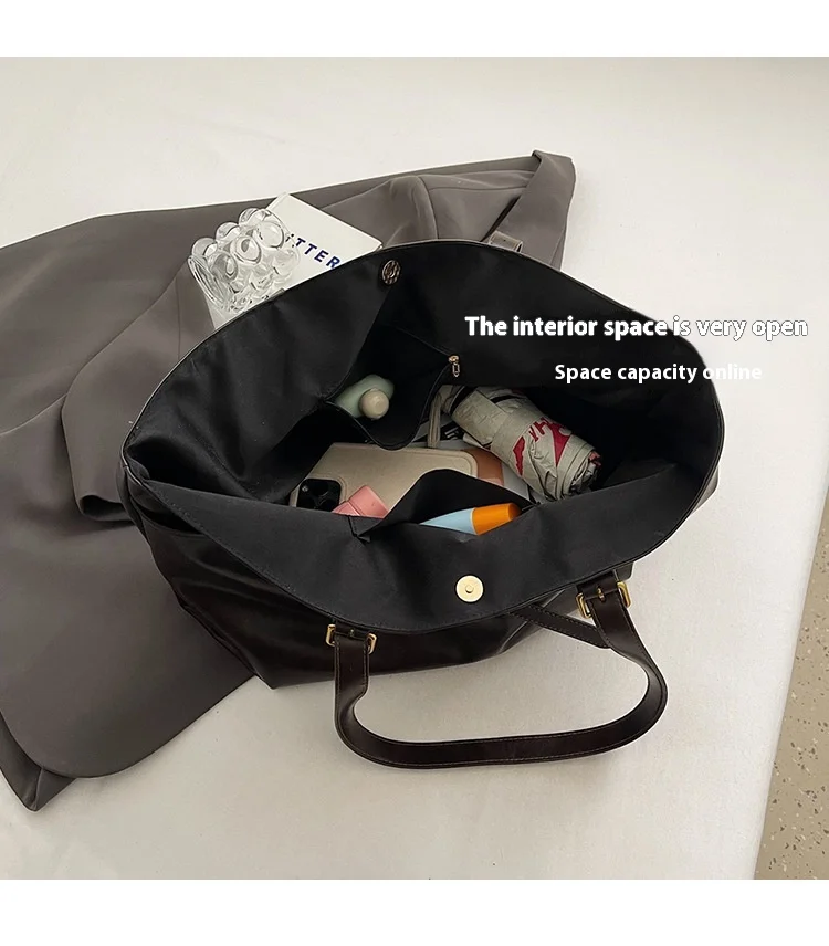 Tote Bag Designer Retro PU Leather Shoulder Handbag for Women Winter Trend Y2K Fashion Handbags Females Travel Luxury Tote Bags