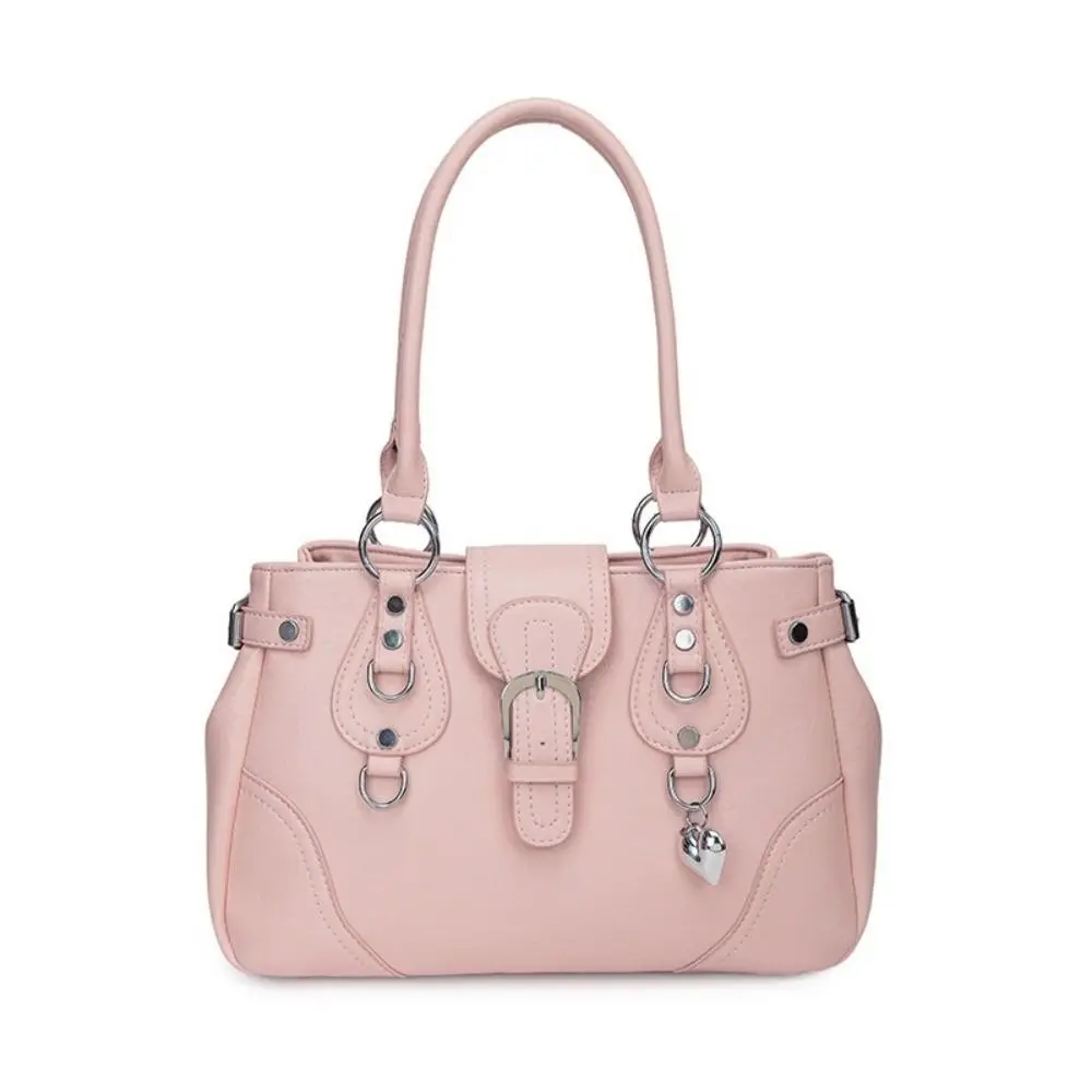 Y2K Aesthetic Women Underarm Bag Large Capacity Motorcycle Style Retro Shoulder Bag PU Leather Motorcycle Bag Women Daily Wear