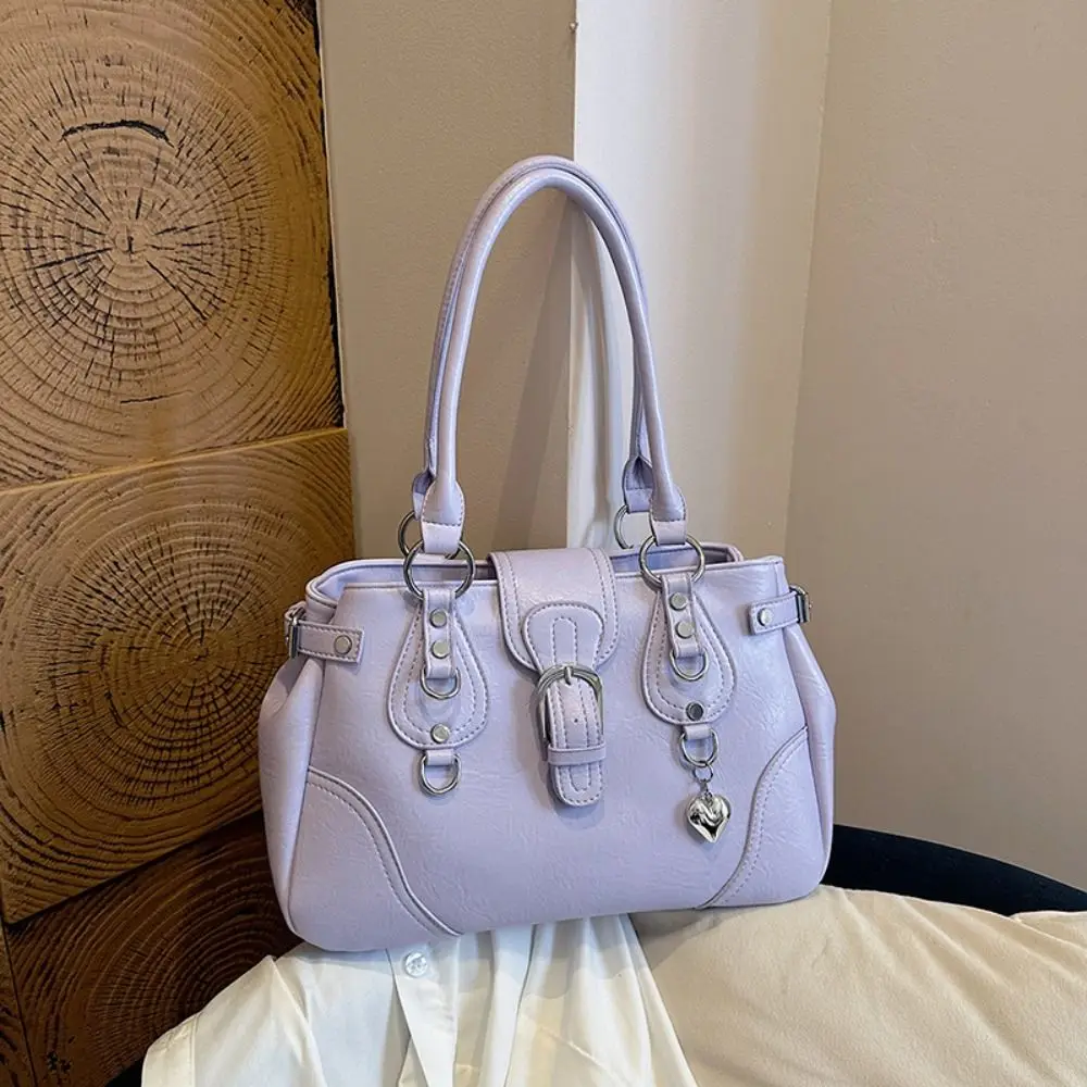 Y2K Aesthetic Women Underarm Bag Large Capacity Motorcycle Style Retro Shoulder Bag PU Leather Motorcycle Bag Women Daily Wear