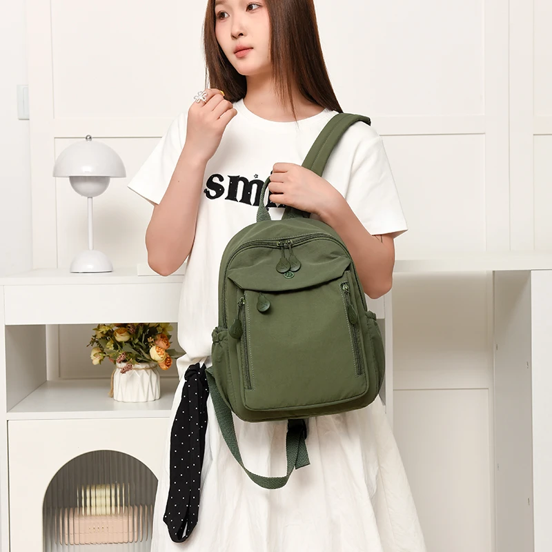Women Multi-Color Lightweight Casual Backpack Trendy Daypack Shoulder Bag Schoolbag for Everyday Commute Travel Essential Purse