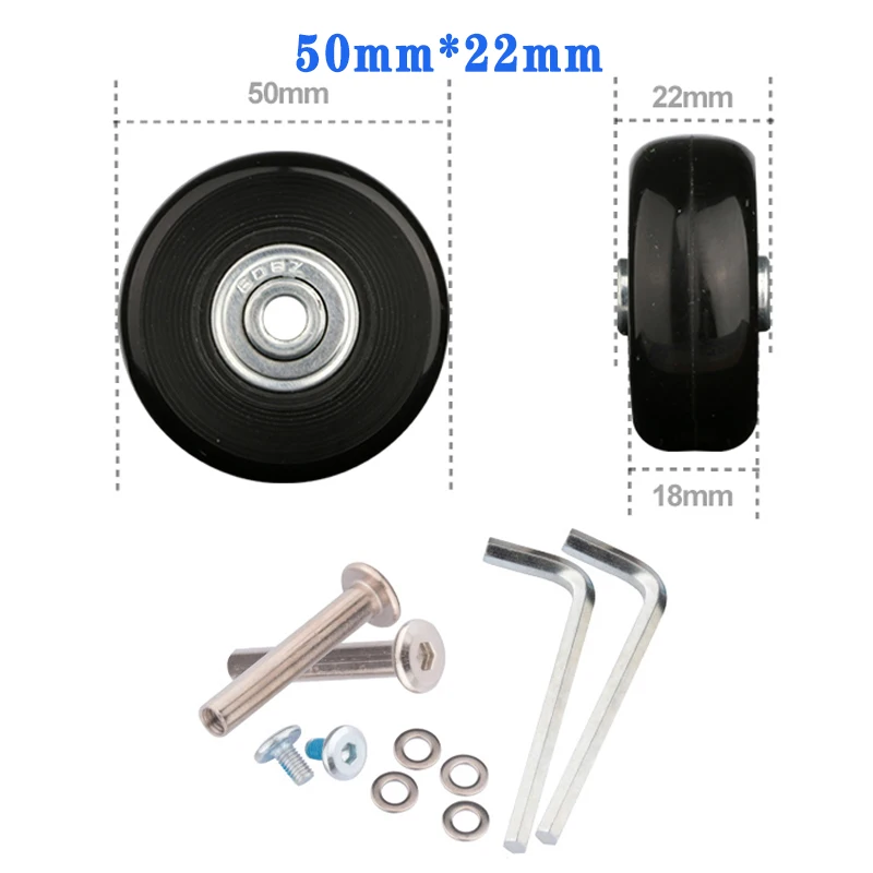 Suitcase Screw Replacement Wheels for Travel Suitcase Wheel Axle Repair Kit 40/45/50/60/70/80/90/100/110/120mm Silent Casters