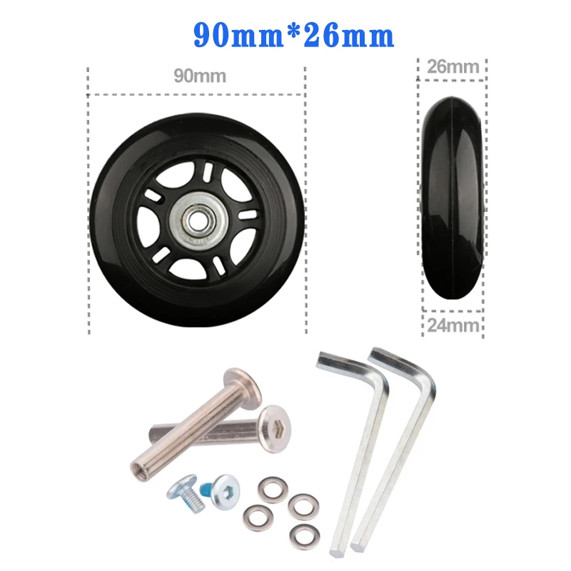 Suitcase Screw Replacement Wheels for Travel Suitcase Wheel Axle Repair Kit 40/45/50/60/70/80/90/100/110/120mm Silent Casters