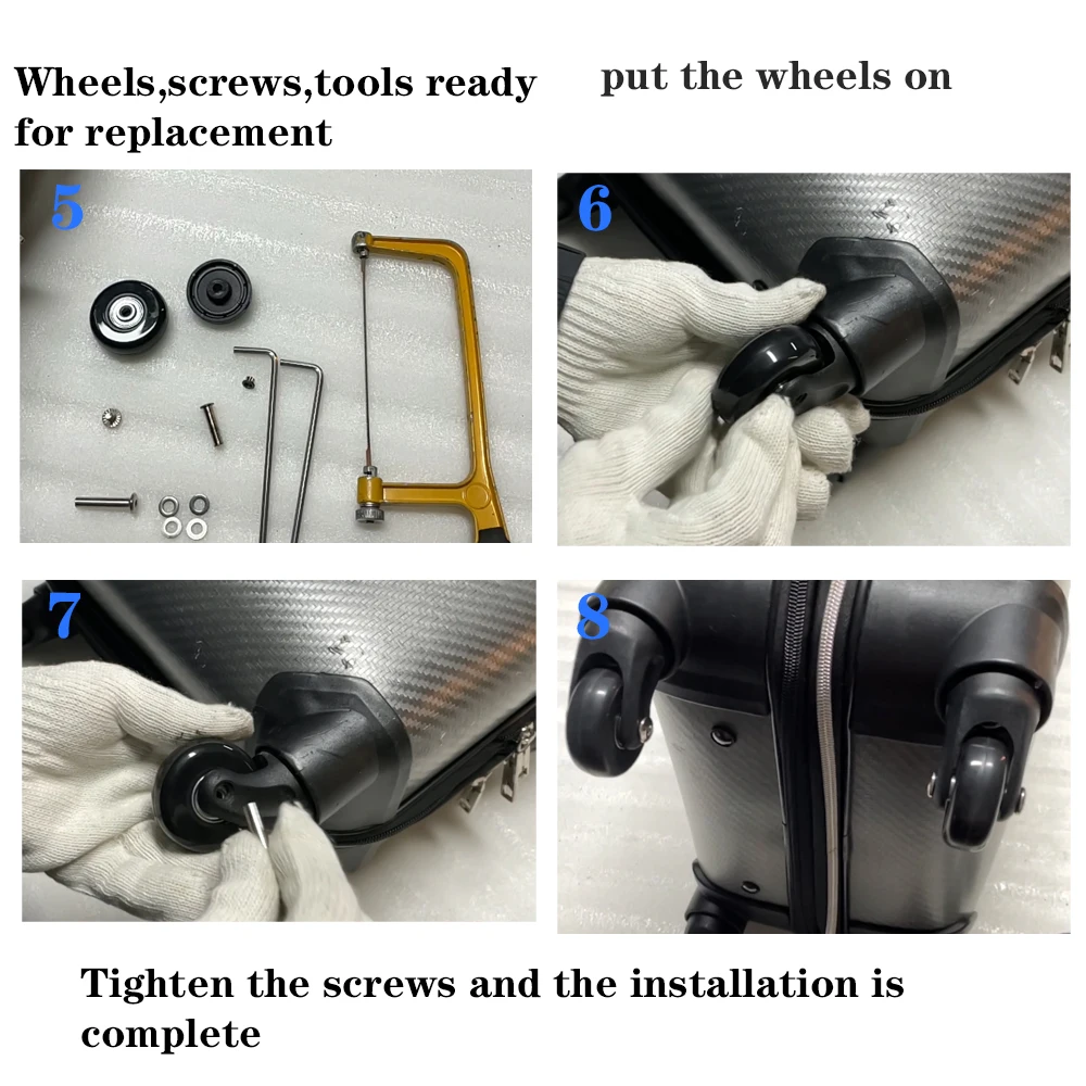 Suitcase Screw Replacement Wheels for Travel Suitcase Wheel Axle Repair Kit 40/45/50/60/70/80/90/100/110/120mm Silent Casters