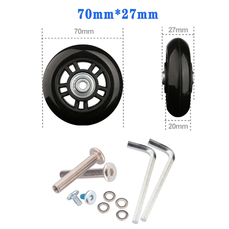Suitcase Screw Replacement Wheels for Travel Suitcase Wheel Axle Repair Kit 40/45/50/60/70/80/90/100/110/120mm Silent Casters