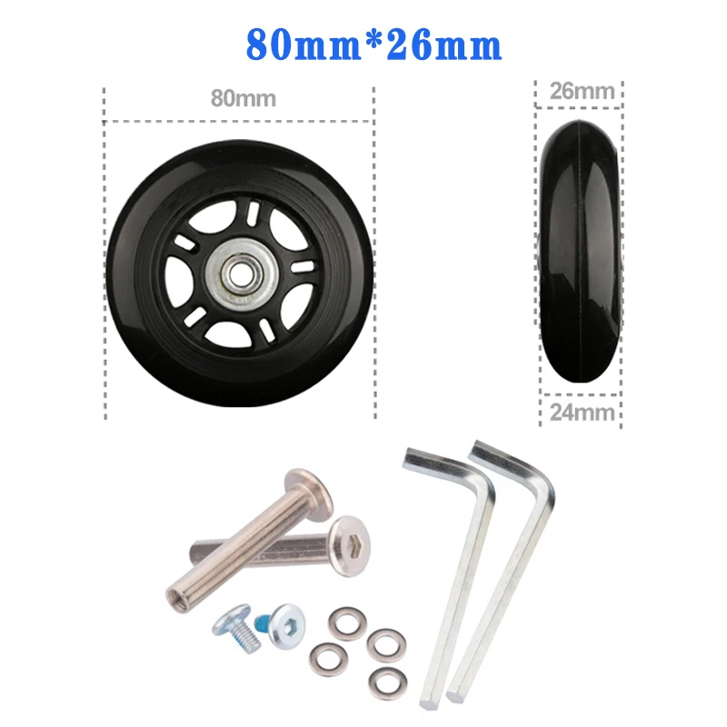 Suitcase Screw Replacement Wheels for Travel Suitcase Wheel Axle Repair Kit 40/45/50/60/70/80/90/100/110/120mm Silent Casters