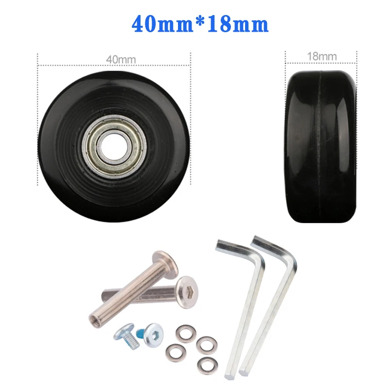 Suitcase Screw Replacement Wheels for Travel Suitcase Wheel Axle Repair Kit 40/45/50/60/70/80/90/100/110/120mm Silent Casters