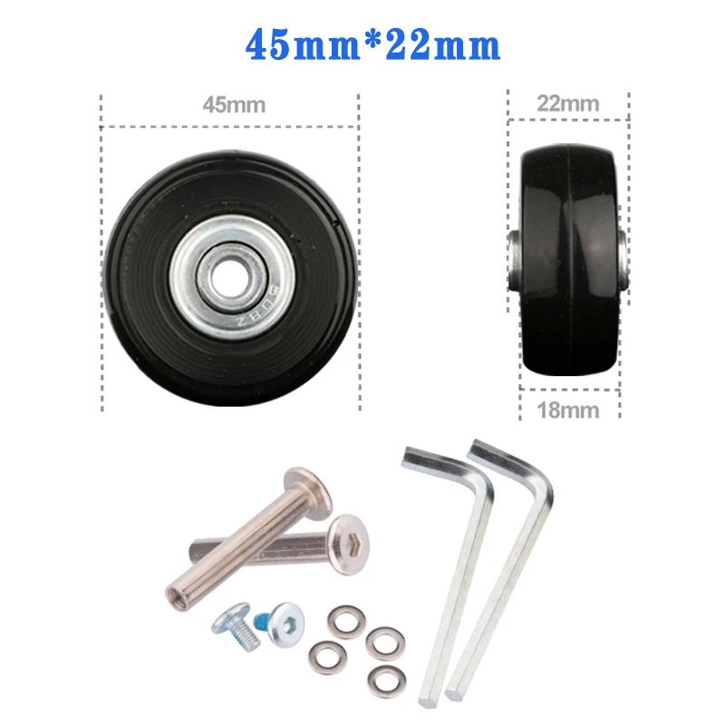 Suitcase Screw Replacement Wheels for Travel Suitcase Wheel Axle Repair Kit 40/45/50/60/70/80/90/100/110/120mm Silent Casters