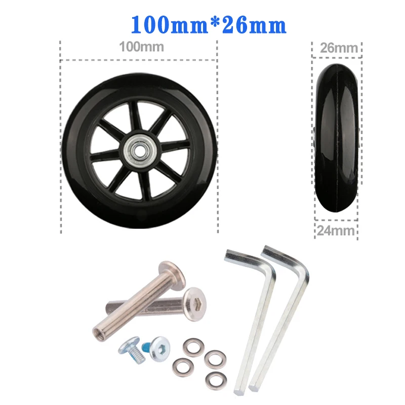Suitcase Screw Replacement Wheels for Travel Suitcase Wheel Axle Repair Kit 40/45/50/60/70/80/90/100/110/120mm Silent Casters