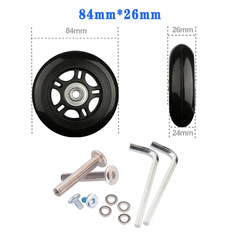 Suitcase Screw Replacement Wheels for Travel Suitcase Wheel Axle Repair Kit 40/45/50/60/70/80/90/100/110/120mm Silent Casters