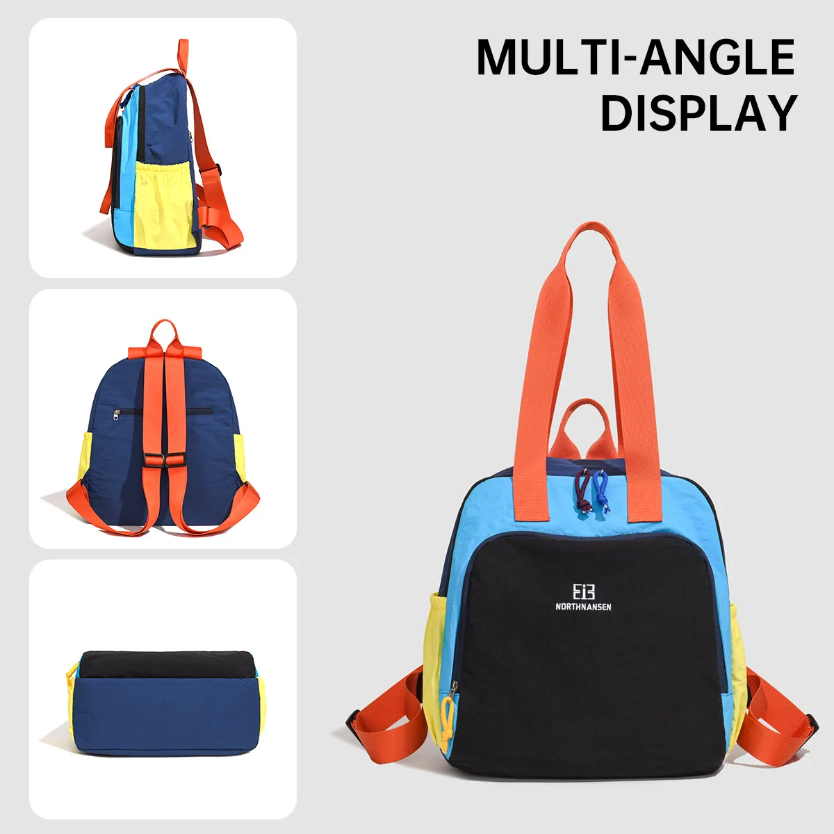 Crossbody Handbag, Color-Blocked Canvas, Men's 2026 New Original Backpack, Multi-Functional Large-Capacity Single-Shoulder Women's Tote Bag, Student Bag