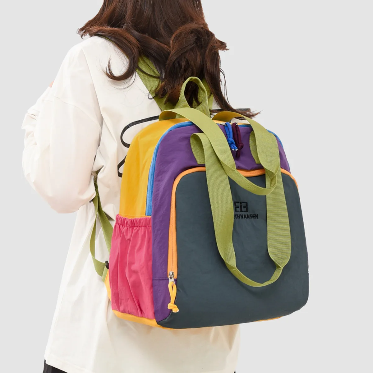 Crossbody Handbag, Color-Blocked Canvas, Men's 2026 New Original Backpack, Multi-Functional Large-Capacity Single-Shoulder Women's Tote Bag, Student Bag