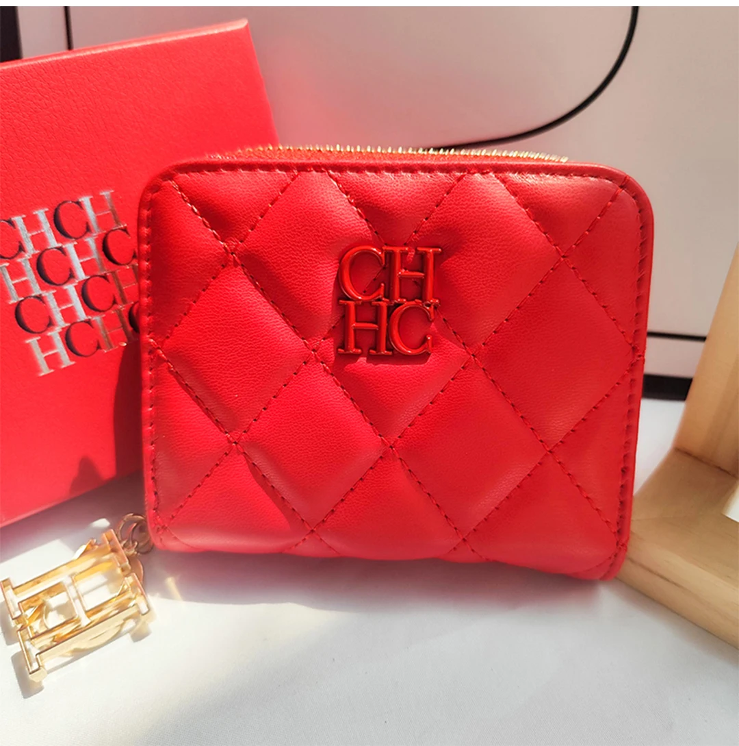 CH Exquisite Brand Logo Women's Wallet New Exquisite Luxury Short Style Solid Color Coin Women's Wallet High Quality PU Material