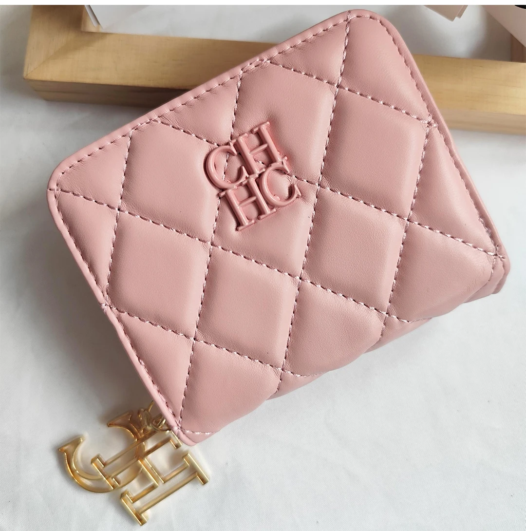 CH Exquisite Brand Logo Women's Wallet New Exquisite Luxury Short Style Solid Color Coin Women's Wallet High Quality PU Material