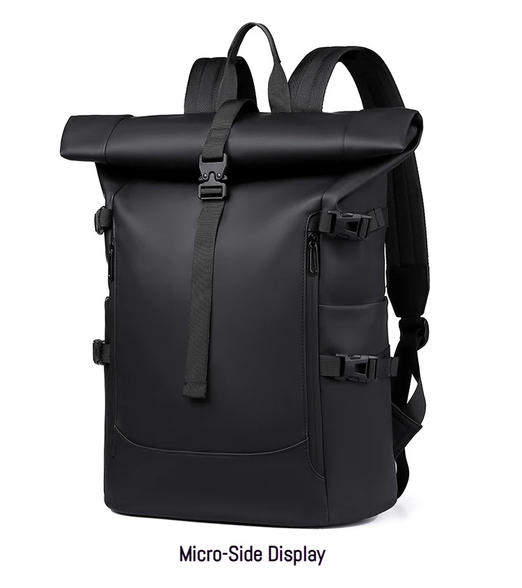 New Shoulder Bag Men's Senior Sense of Business Computer Outdoor Leisure Rolled Edge Travel Backpack Fashion Commuting