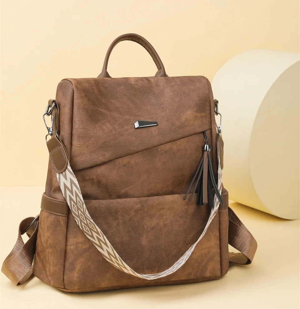 High Quality Pu Leather Backpack Women Ladies Shoulder Bag Designer Fashion Daypack Large Capacity School Bag for Girls