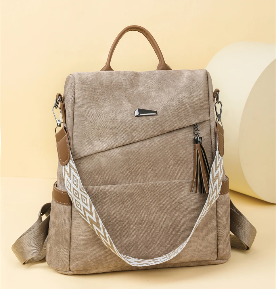 High Quality Pu Leather Backpack Women Ladies Shoulder Bag Designer Fashion Daypack Large Capacity School Bag for Girls