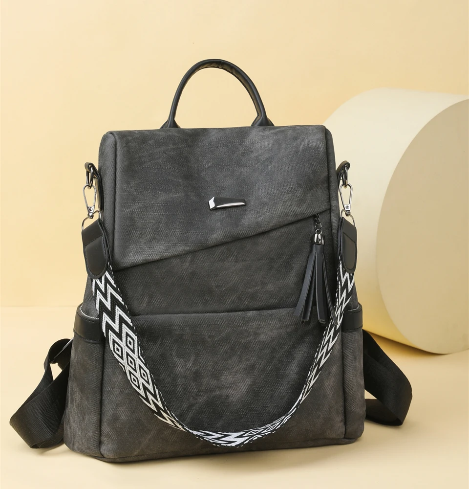High Quality Pu Leather Backpack Women Ladies Shoulder Bag Designer Fashion Daypack Large Capacity School Bag for Girls
