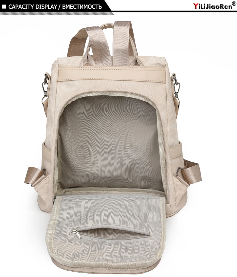 High Quality Pu Leather Backpack Women Ladies Shoulder Bag Designer Fashion Daypack Large Capacity School Bag for Girls