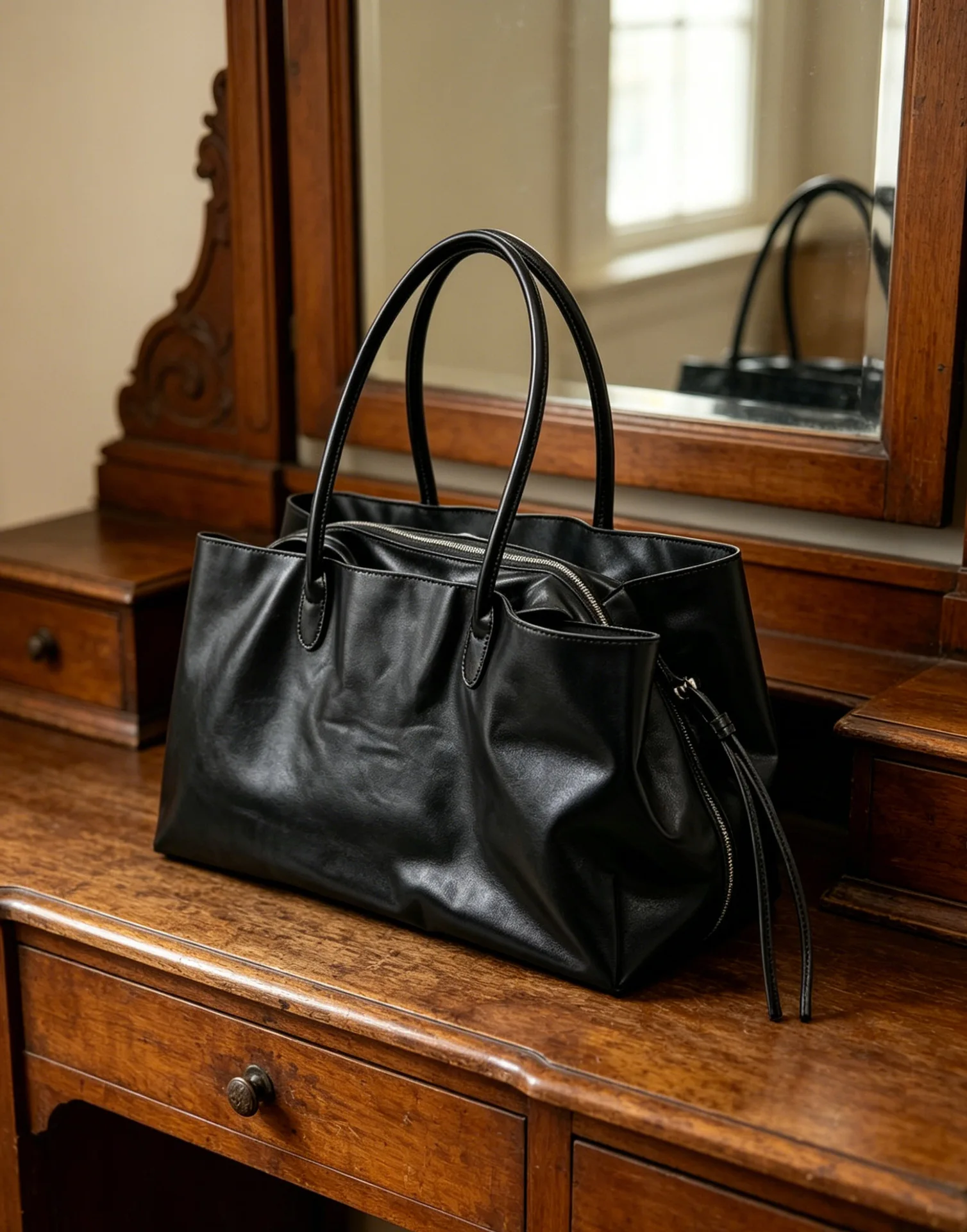 Women Handbags Large Capacity PU Leather Shoulder Bag for Ladies Bolsos Big Tote Bags Brand Design Commuting Office Bag Bolsa