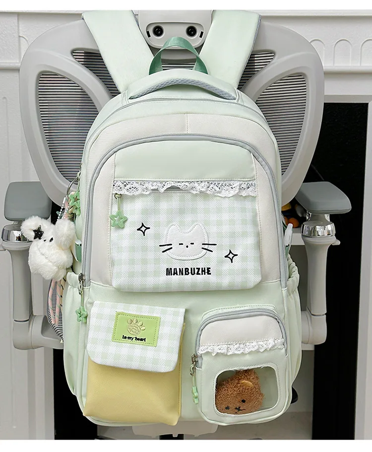 Girl School Bag Backpack Back Pack For Teenager Women Children Female Pink Schoolbag Primary High Bagpack Class Teens Child Kids