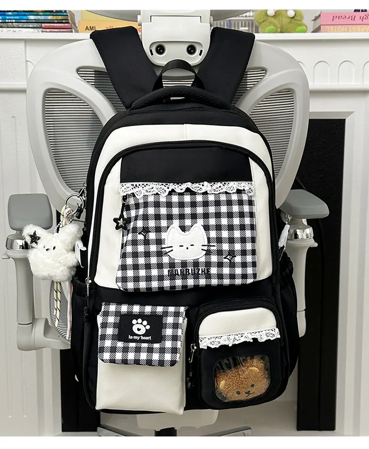 Girl School Bag Backpack Back Pack For Teenager Women Children Female Pink Schoolbag Primary High Bagpack Class Teens Child Kids