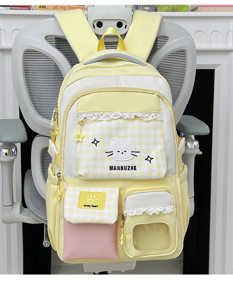 Girl School Bag Backpack Back Pack For Teenager Women Children Female Pink Schoolbag Primary High Bagpack Class Teens Child Kids