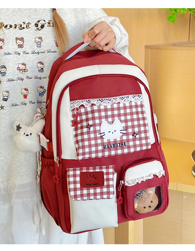 Girl School Bag Backpack Back Pack For Teenager Women Children Female Pink Schoolbag Primary High Bagpack Class Teens Child Kids