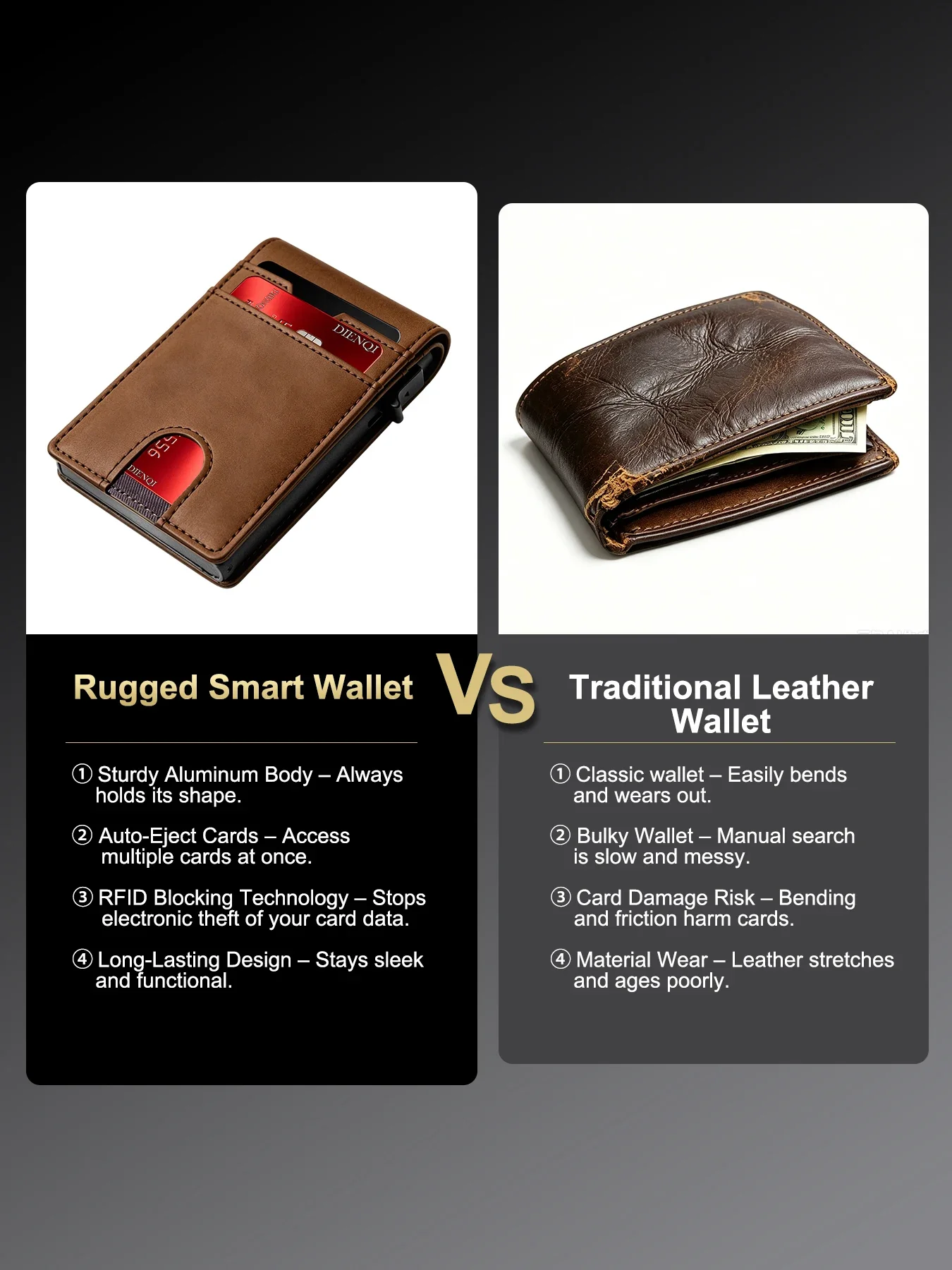 Luxury Brand Credit Card Holder Men Wallets Rfid Cardholder Hardcase Wallet for Men Smart Wallet with Id Slot Fathers Day Gifts