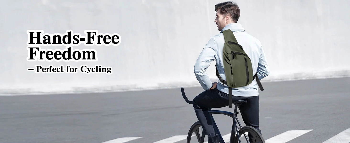Outdoor Crossbody Bag Fashion Chest Bag For Men Sling Backpack Sports Shoulder Bag With Water Bottle Pocket Fits 11" Tablet