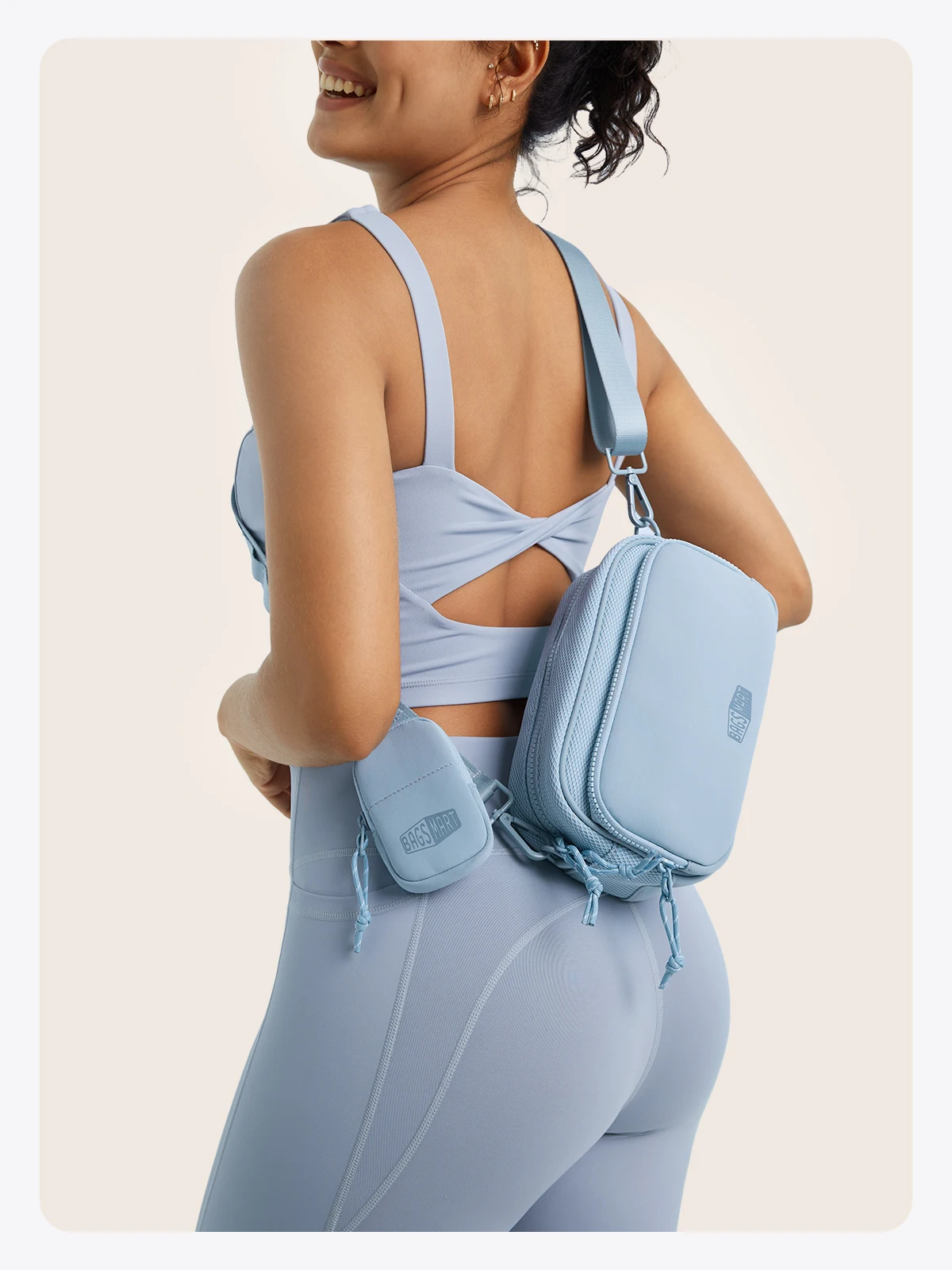 BAGSMART Women's Crossbody Bag Workout Casual Shoulder Bag Hands-free Wallets Belt Bag Large Capacity Men's Outdoor Fanny Packs