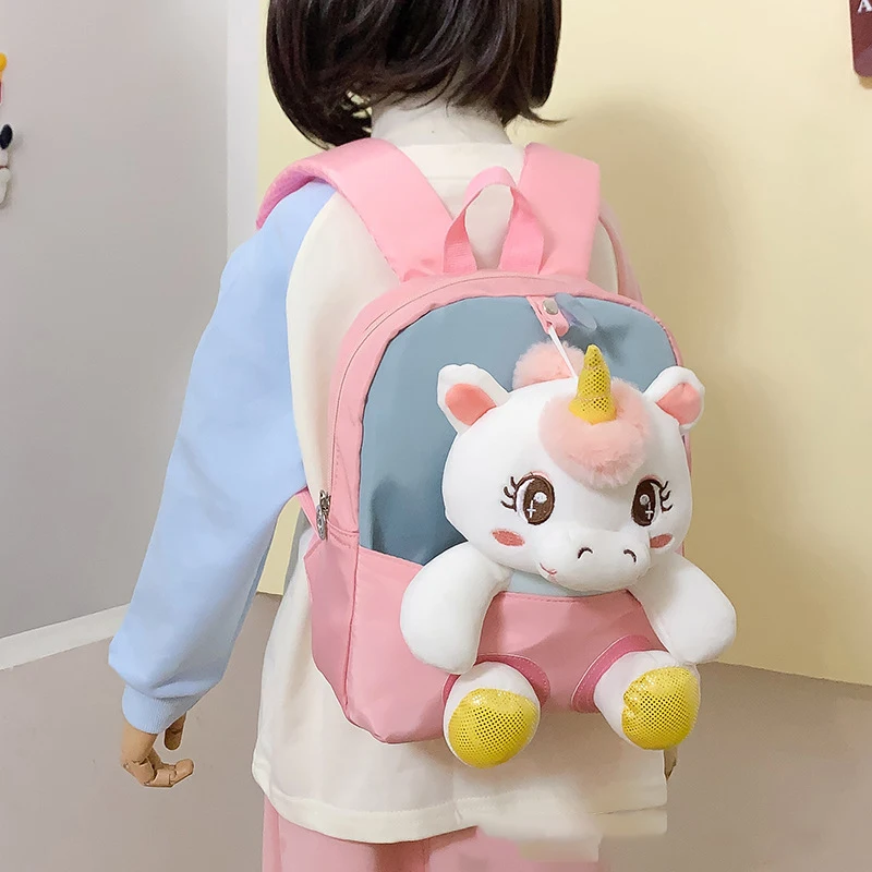 Plush 3D Unicorn Backpack for Girls Kids Children SchoolBag Cute Cartoon School Bags Kindergarten Preschool Baby Shoulder Bag