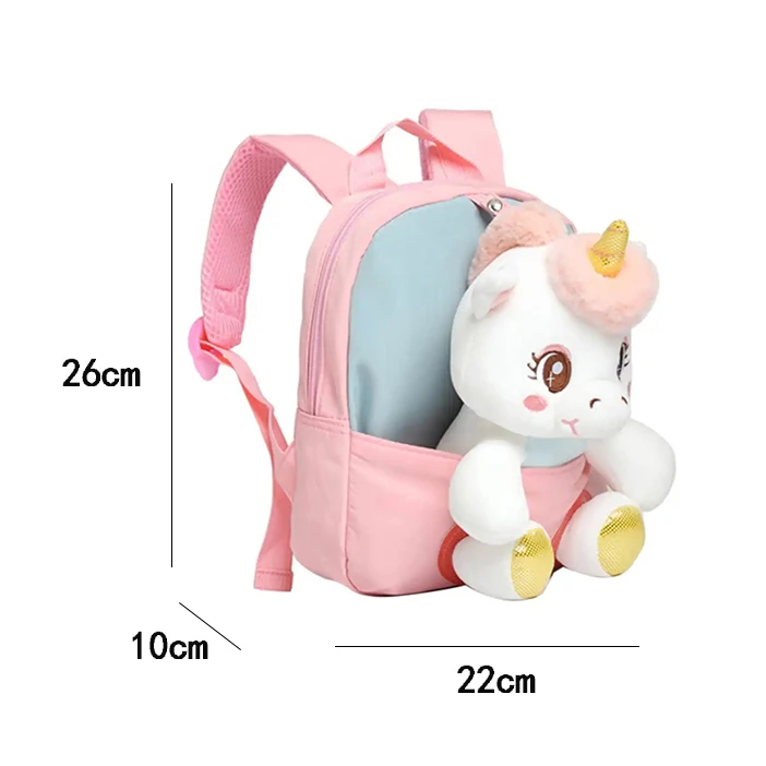 Plush 3D Unicorn Backpack for Girls Kids Children SchoolBag Cute Cartoon School Bags Kindergarten Preschool Baby Shoulder Bag