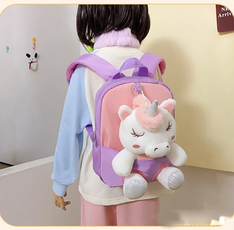 Plush 3D Unicorn Backpack for Girls Kids Children SchoolBag Cute Cartoon School Bags Kindergarten Preschool Baby Shoulder Bag