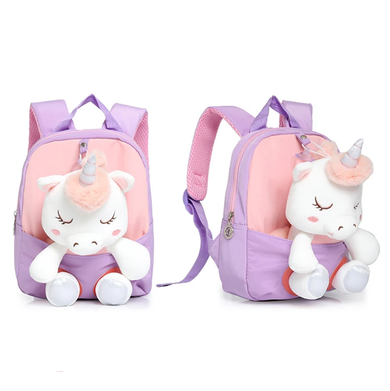 Plush 3D Unicorn Backpack for Girls Kids Children SchoolBag Cute Cartoon School Bags Kindergarten Preschool Baby Shoulder Bag