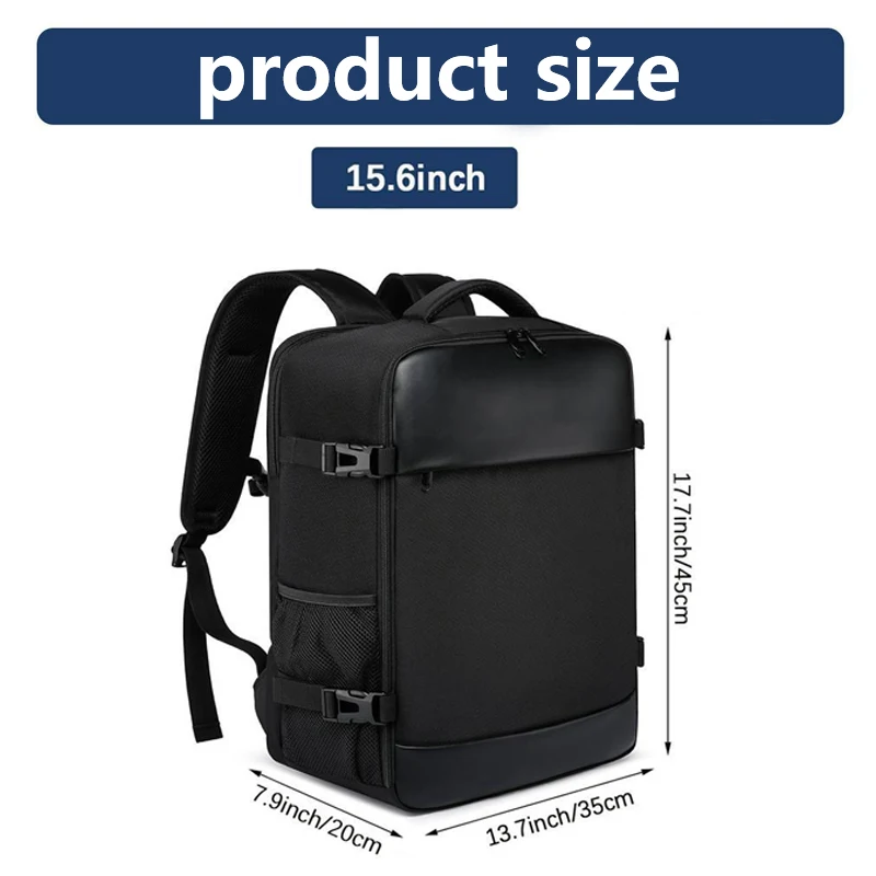 Adjustable Laptop Backpack, Water-resistant Travel Rucksack, Multi-compartment Business Backpack for Men Women