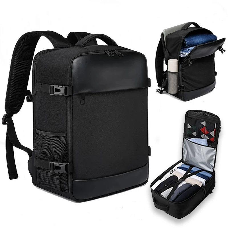 Adjustable Laptop Backpack, Water-resistant Travel Rucksack, Multi-compartment Business Backpack for Men Women