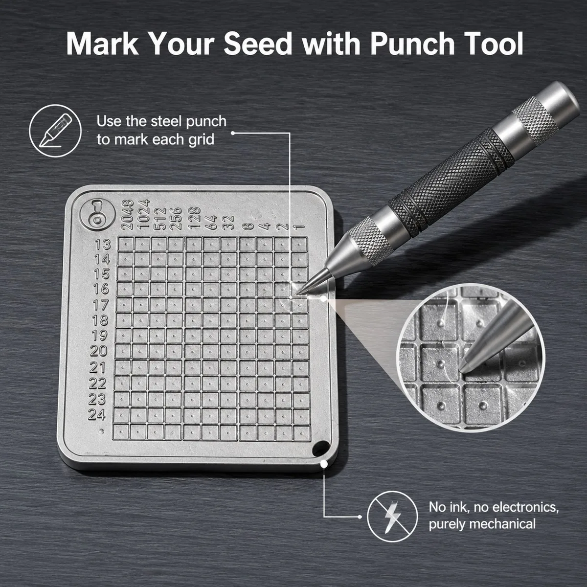 1 Pure Titanium Password Book and 1 Stainless Steel Carving Pen Suitable for Bitcoin, Dogecoin, Cryptocurrency Password Storage