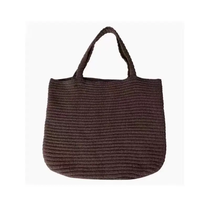 Fashion Leisure Soft Knitted Solid Color Women's Shoulder Bag Large Capacity Female Crossbody Bag For Commute Outings